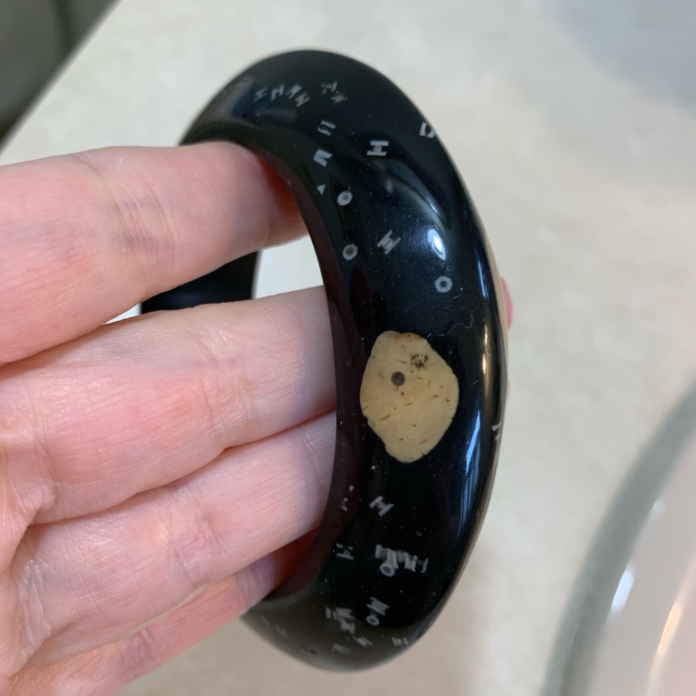 Unusual Black Bangle Vintage - Picture 2 of 2